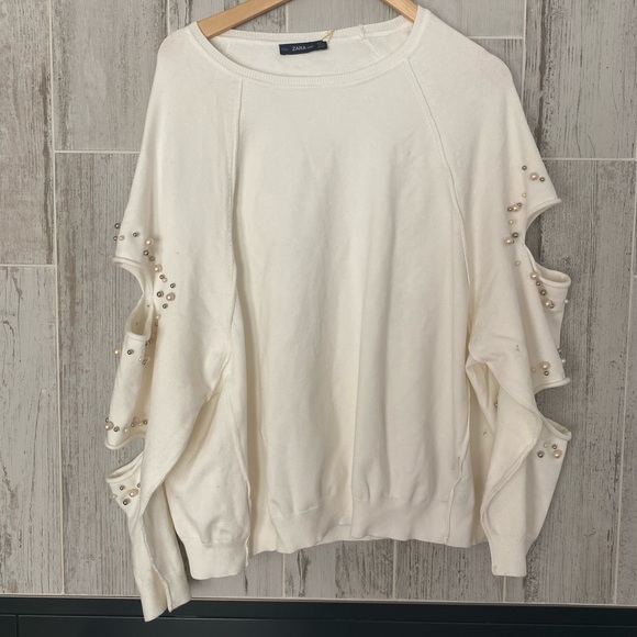 Zara crew neck sweatshirt with cutout sleeves - Picture 1 of 2